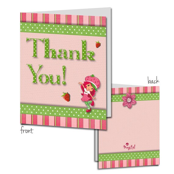 strawberry shortcake thank you cards