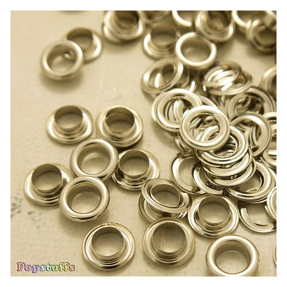 8mm Inner Diameter Metal Eyelets Grommets With Washers Silver