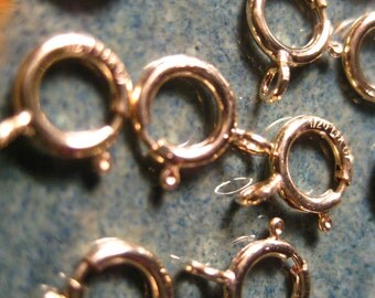 10 PIECES 14K Gold Filled Spring Clasp 6mm, 1.3mm Open Ring