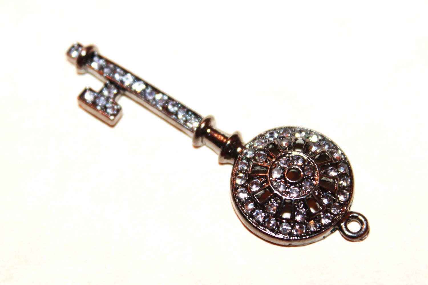 Rhinestone Key Pendant Charm for necklace by GorchessBoutique
