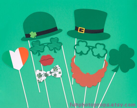 St Patrick's Day Photo Booth Props - 9 Piece Photobooth Set - Photobooth Props Il_570xn