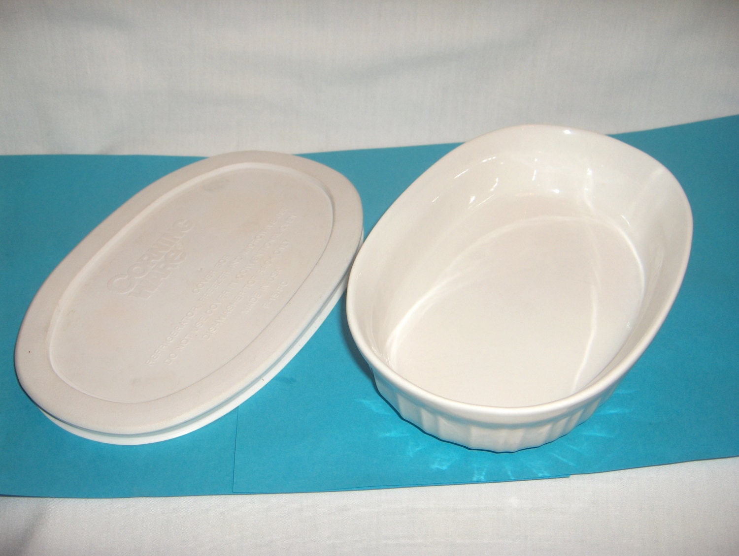 Corning Ware French White 15 oz Baking Dish with Lid GREAT FOR