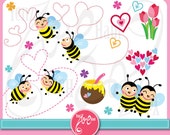Valentine clip art clipart Valentines Day Clip Art Clipart, Bee love, Scrapbook, Cards, Invitations,Party,Paper Craft Vd008 Il_170x135