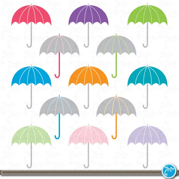 Items similar to Umbrella Clip Art , Rainbow umbrella, Colorful ...