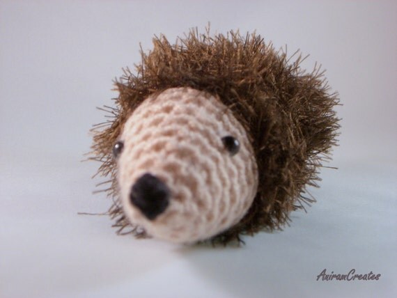 William the hand knitted fluffy hedgehog toy SALE by MooMush