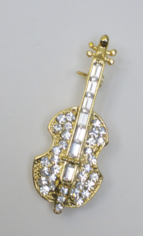 Violin Pin Brooch Vintage Musical Instrument Brooch with 39