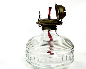 Vintage large glass oil lamp