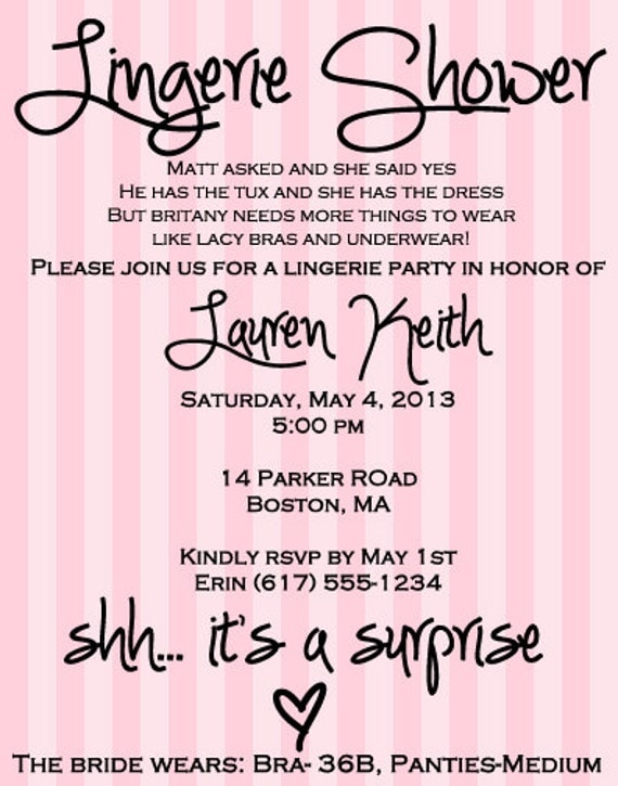 Diy Printable Lingerie Shower Invitation By Tillytish On Etsy