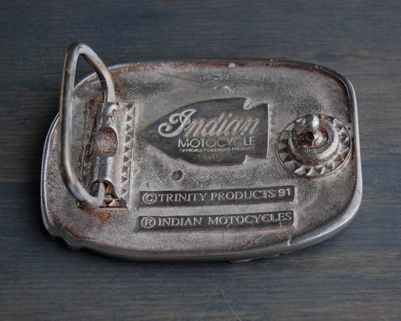 Vintage Indian Motorcycles Solid 950 Silver Belt Buckle 