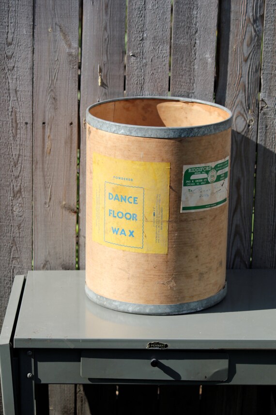 Vintage Industrial Dance Floor Wax Container Storage Can