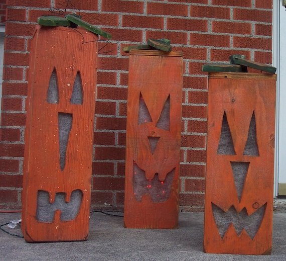 Items similar to Lighted Jack-o-Lantern Wood Craft Pattern for Fall