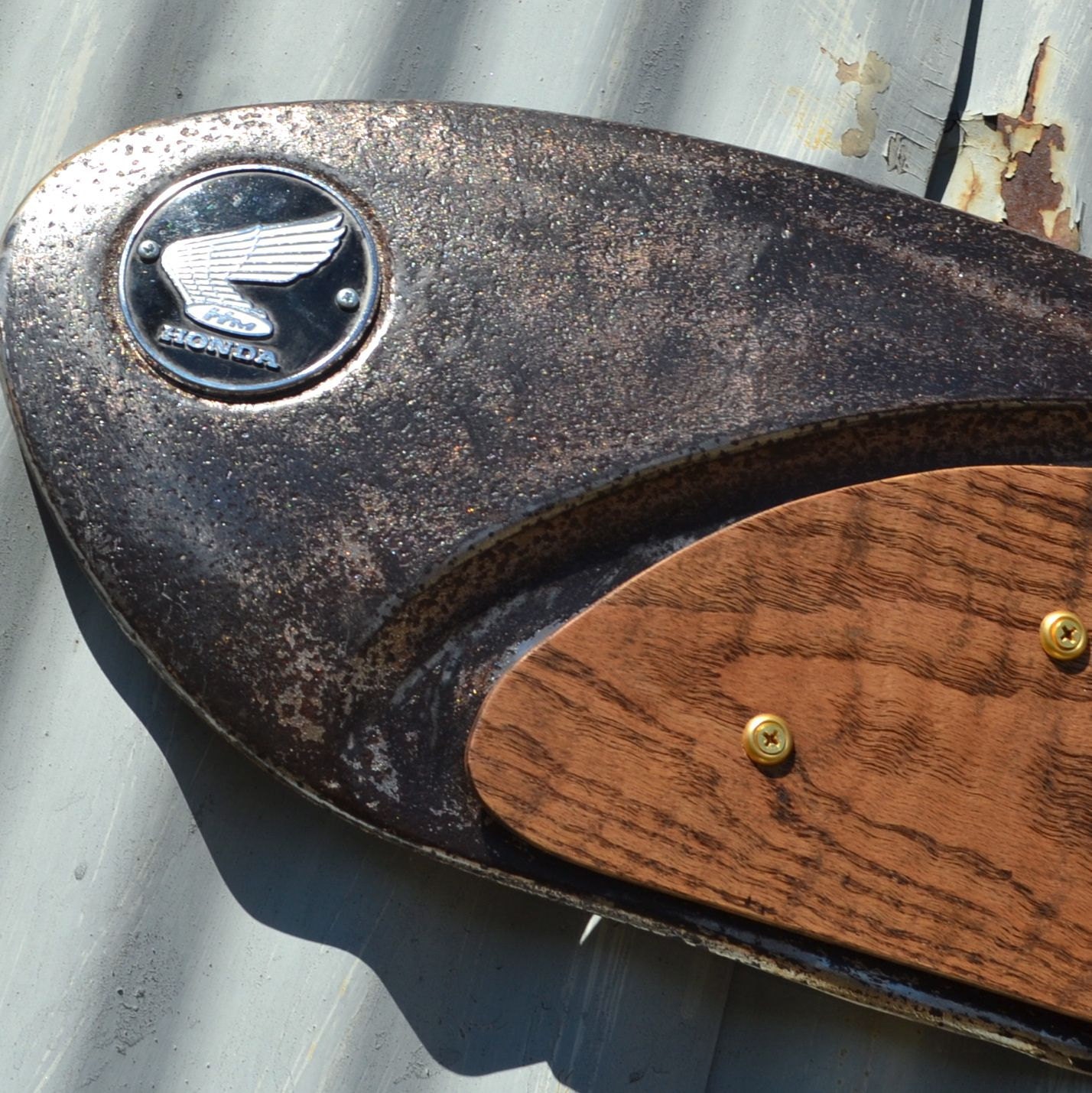 VINTAGE REAL Motorcycle Parts Art Piece Artwork Wall Hanging