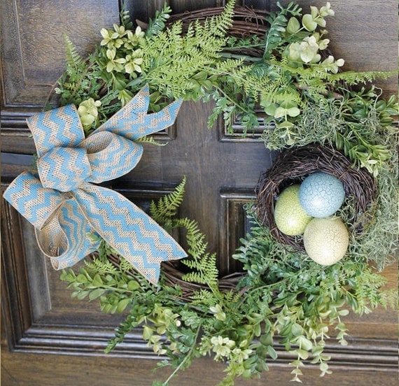 Easter wreath Spring wreath Birds nest wreath