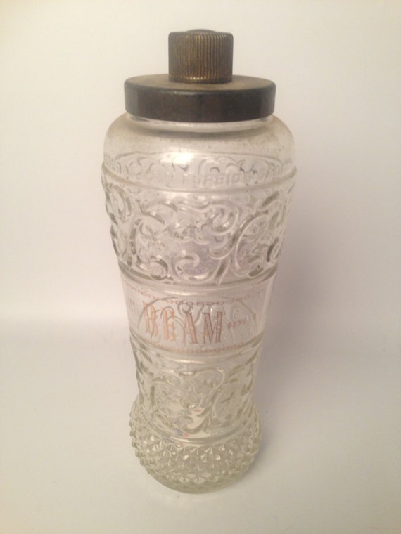 Vintage 1953 Jim Beam Clear Decanter/Mixer/Shaker Bottle