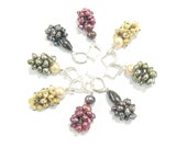 Colored Pearl Cluster Earrings Dyed  Freshwater Pearl Dangles handmade jewelry Select your color