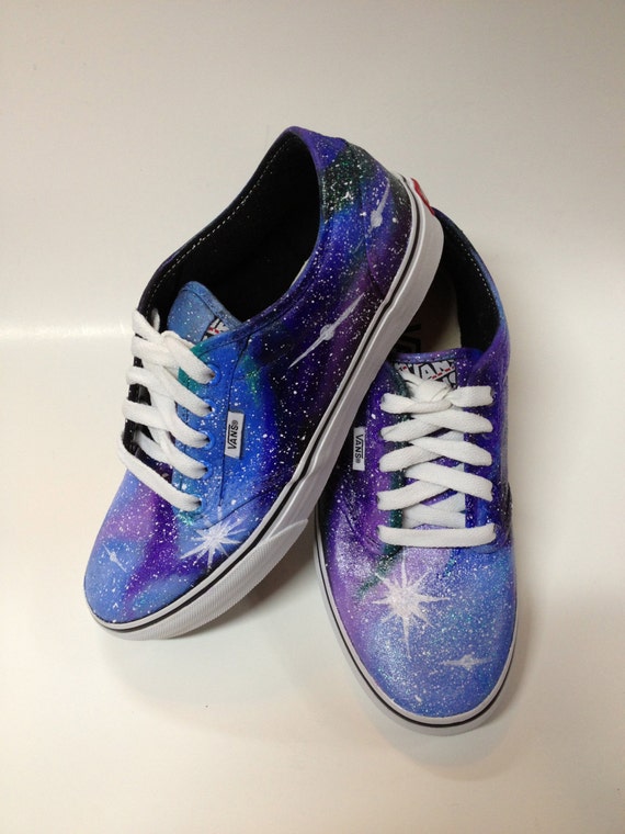 Items similar to Youth / Kids VANS - Painted Galaxy Shoes Kids Custom ...