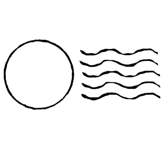 unmounted rubber stamp faux postmark circle with wavy lines unmounted rubber stamp faux postmark circle with wavy lines