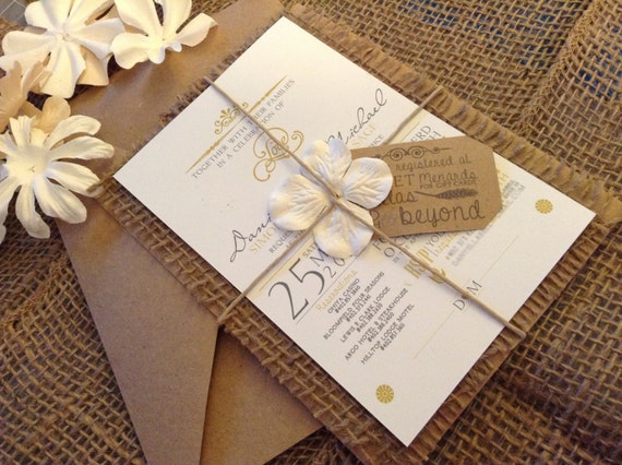 Elegant country wedding invitations