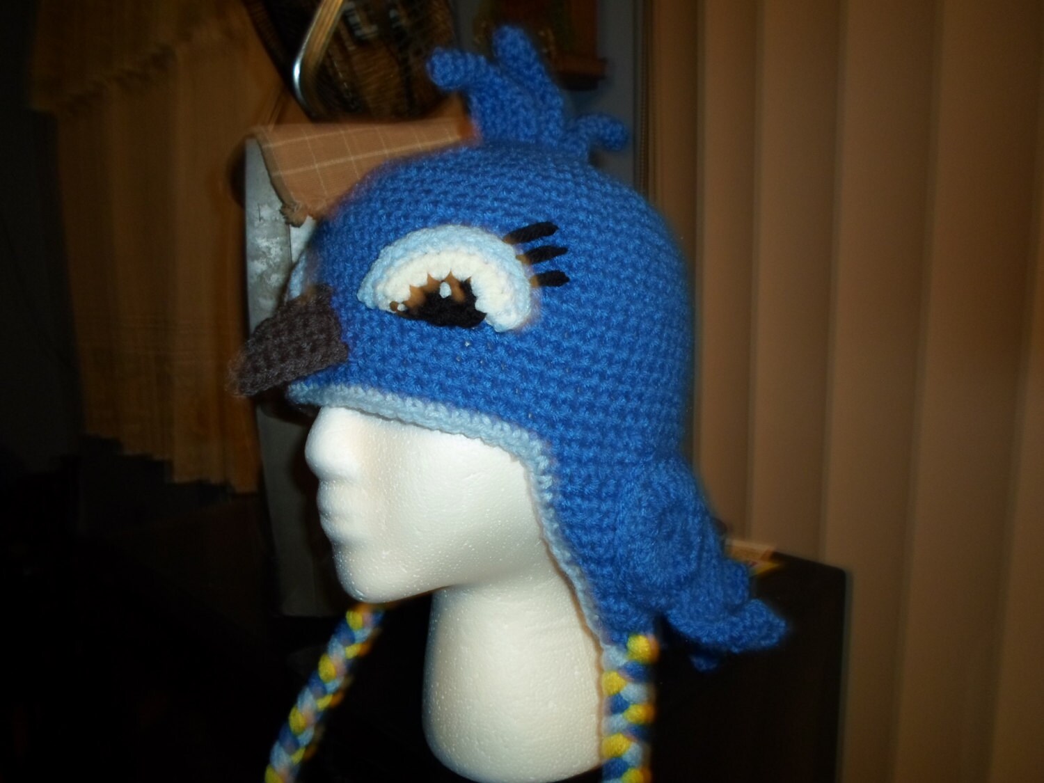 Blue Parrot Hat Made to Order Sizes Newborn by GrannysCraftiness