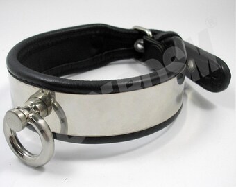 Bondage collar steel Masturbate in bathroom