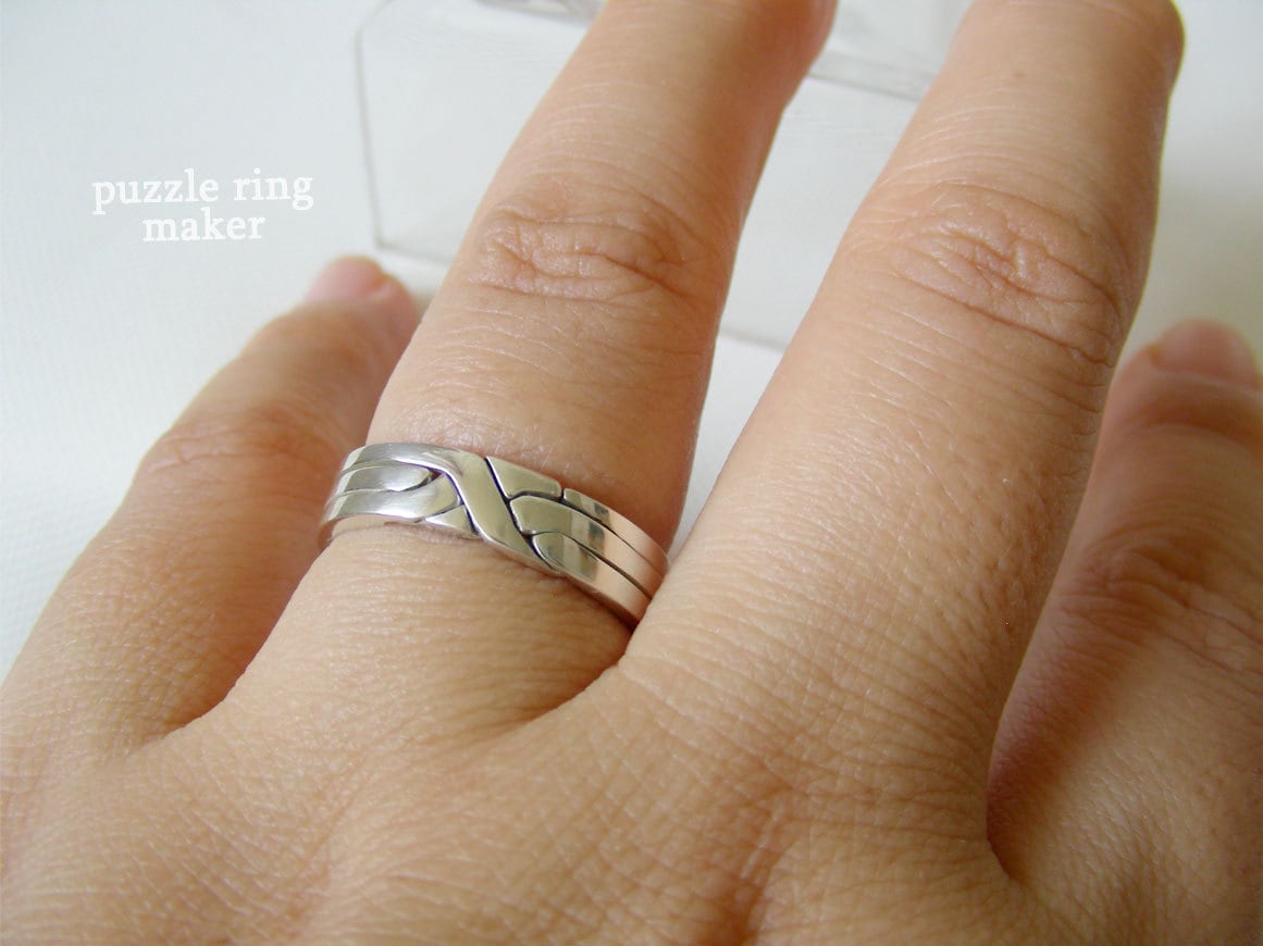 NEO Unique Puzzle Rings by PuzzleRingMaker Sterling Silver
