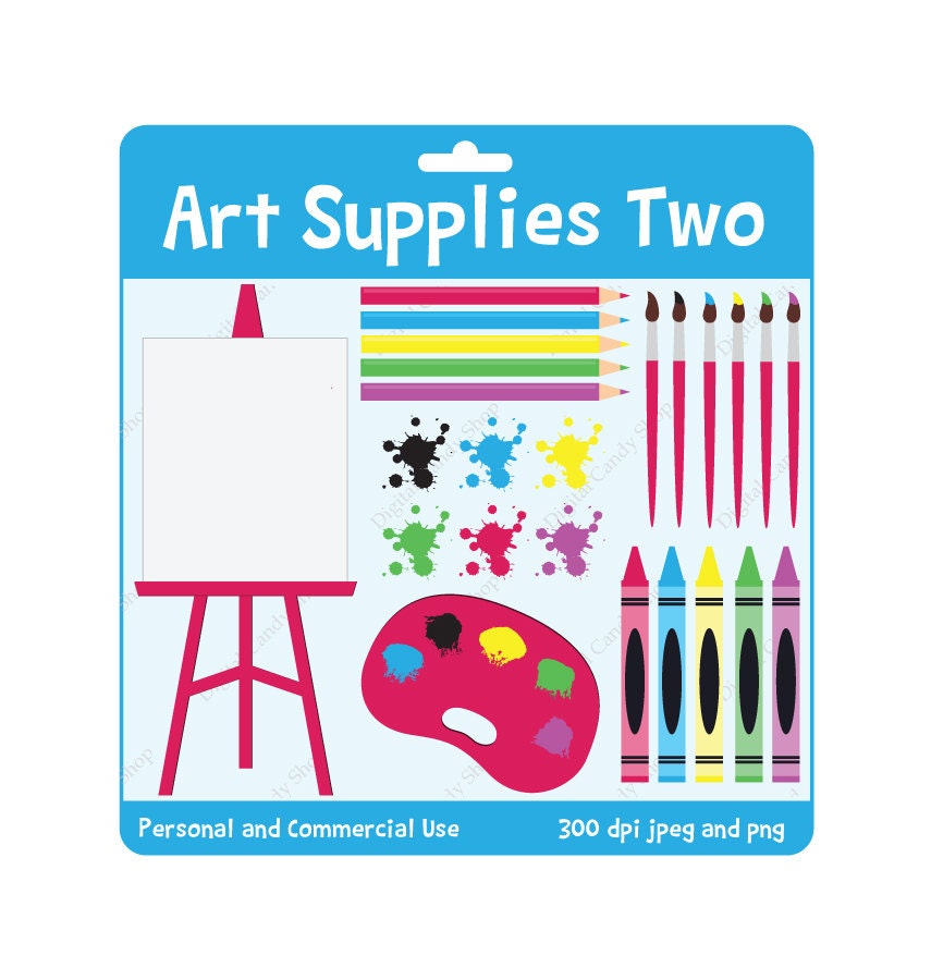 Art Supplies Two Digital Scrapbook by on Etsy