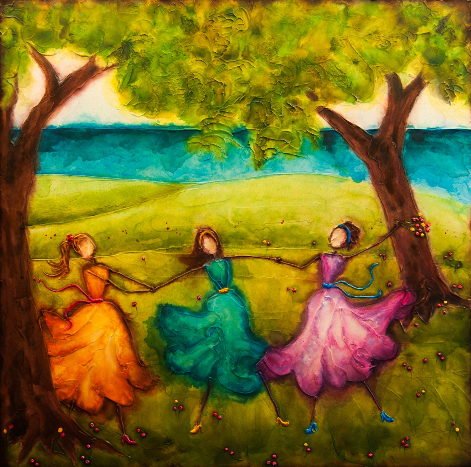 16x16 digital print on archival acid free paper of colorful