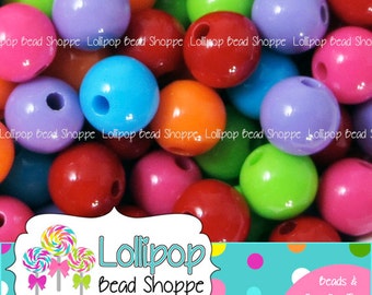 Gumball Beads, 14mm Beads, Chunky Beads, Bubblegum Beads, Acrylic Beads, Gum Ball Beads, Bubble Gum Beads, Plastic Round Bead, Mix Pkg of 20