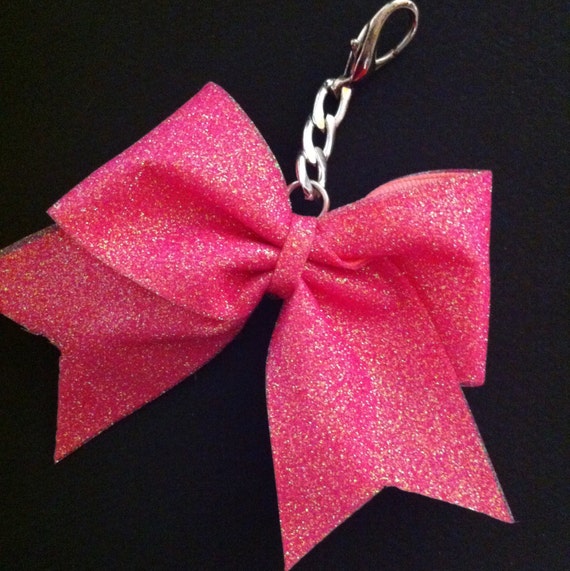 Glitter Cheer Bow Keychain