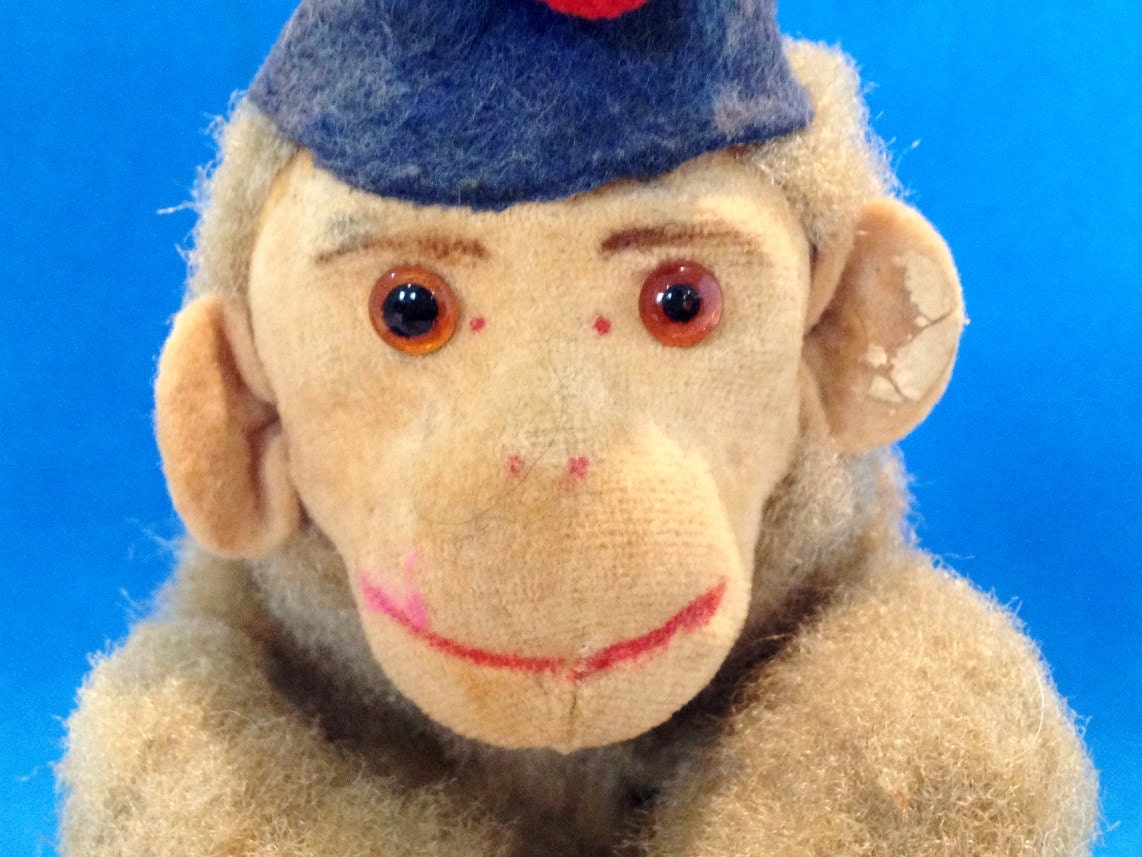 Vintage Drumming Monkey Tin Toy WindUp West Germany