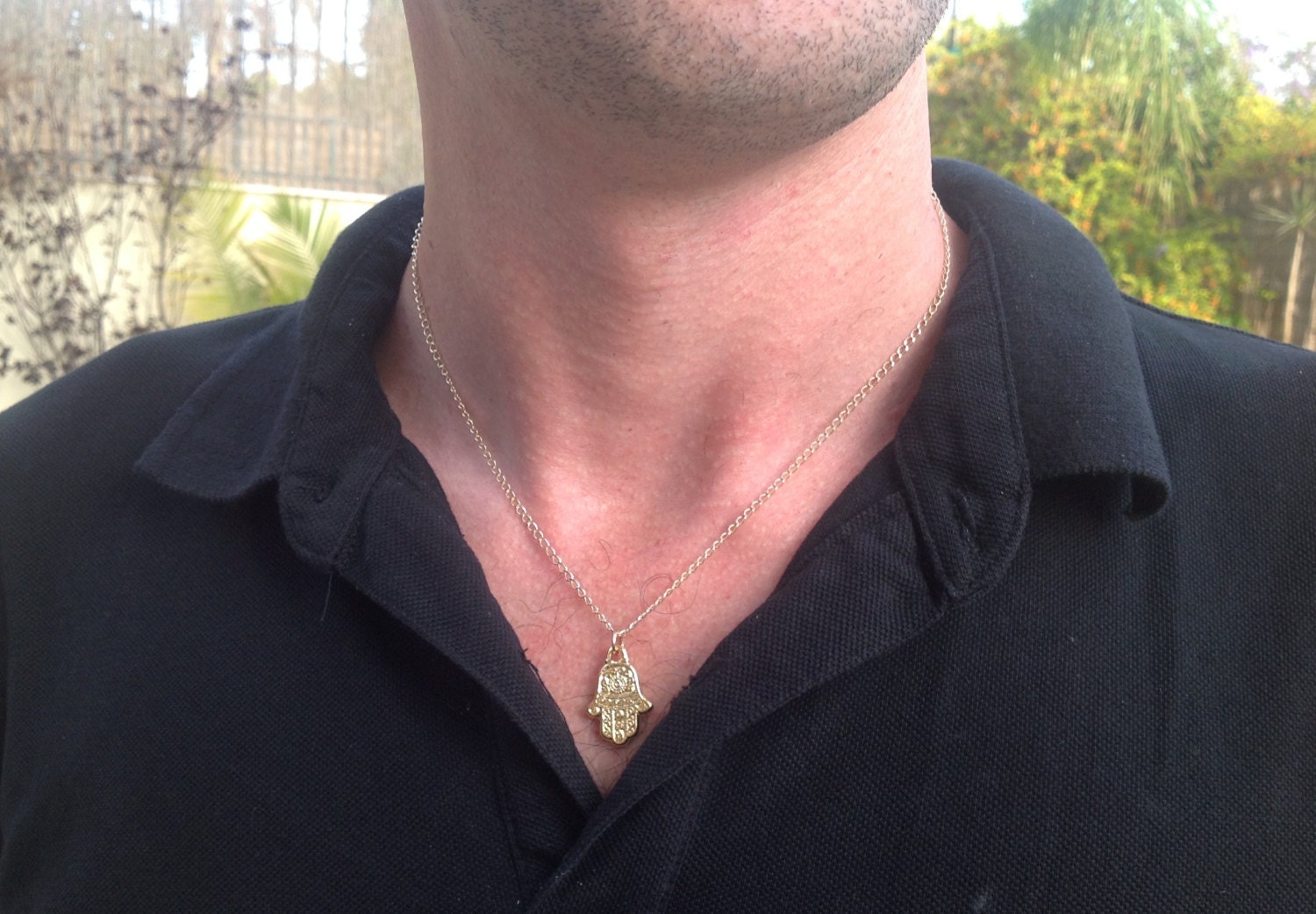 Hamsa necklace mens necklace gold necklace for men men