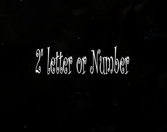 2" personalized letter or number vinyl decal