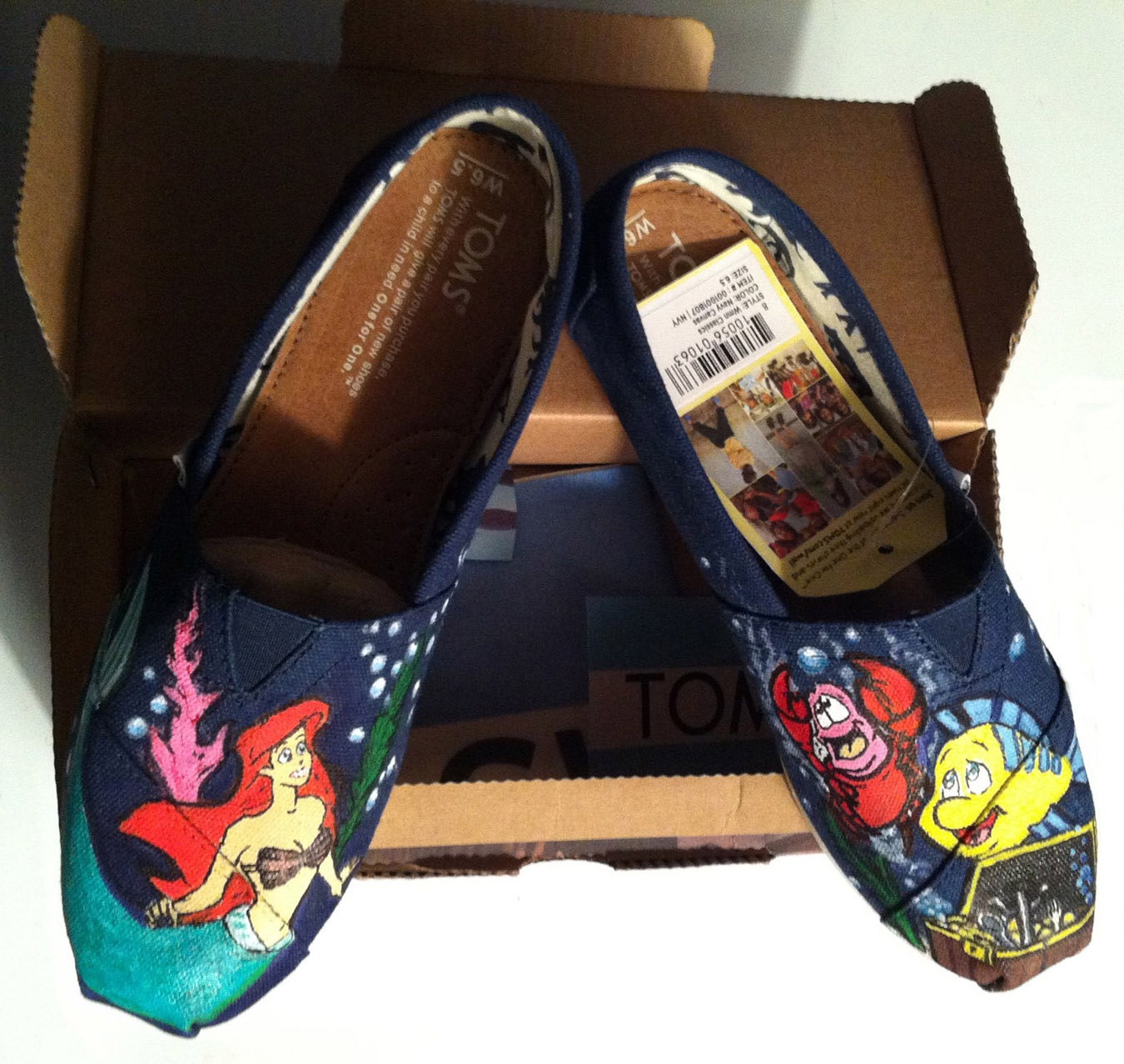 Hand Painted Disney The Little Mermaid TOMS Canvas Shoes