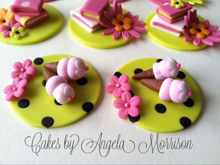 Girly cupcake toppers by CakesbyAngela on Etsy