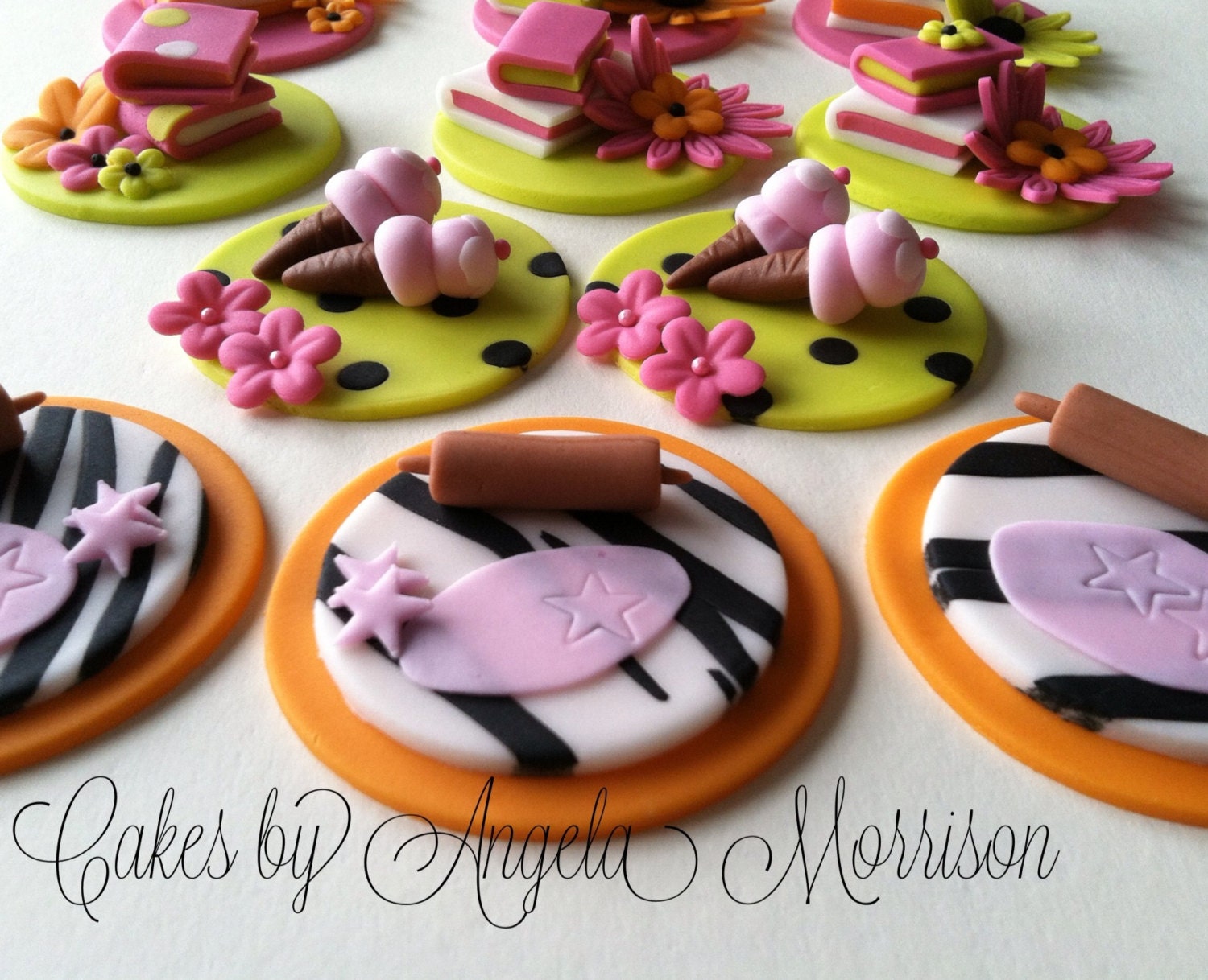 Girly cupcake toppers