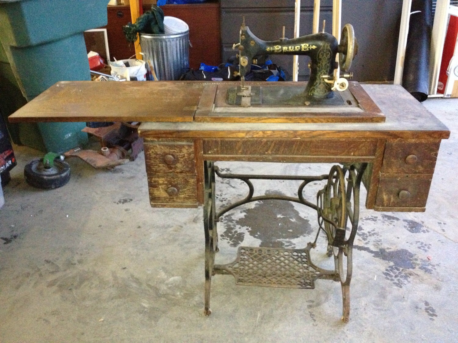 Bruce Automatic Treadle Sewing Machine with Manaul