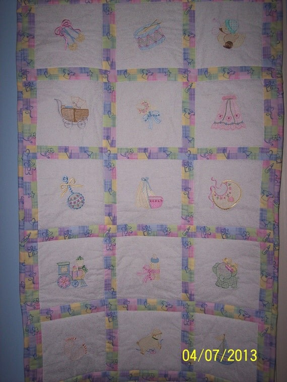 EMBROIDERED BABY QUILT