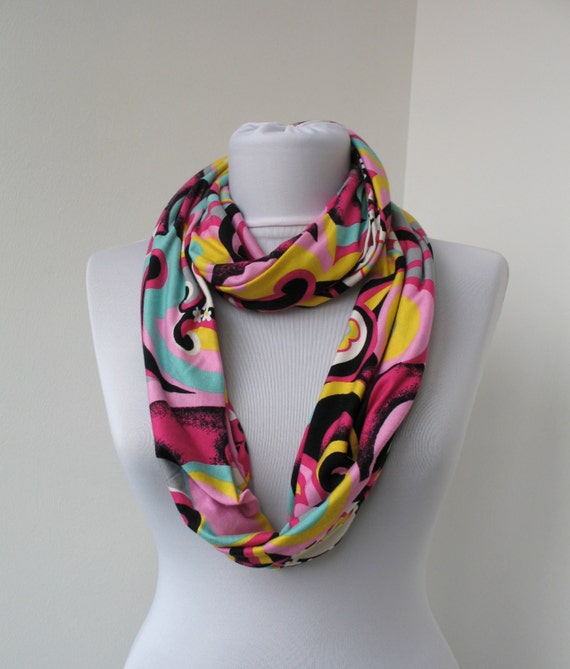 Colorful Jersey Cotton Fabric Scarf Infinity Scarf Loop