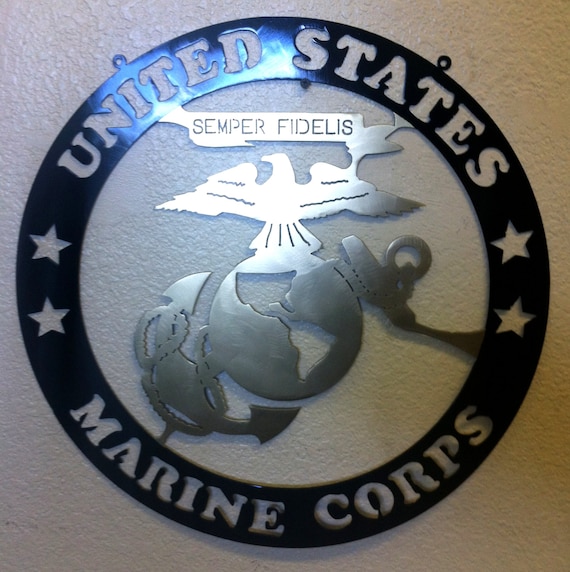 18 inch Marine Corps Semper Fi Logo Emblem Metal by ThorsForge