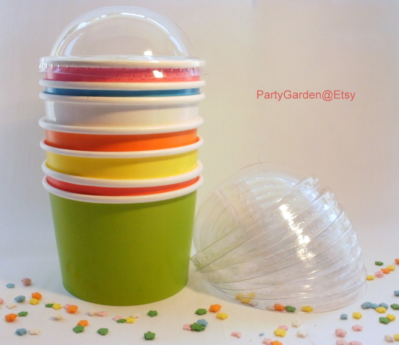 Lids Only Medium Dome Ice Cream Cup Lids For 12 oz Ice