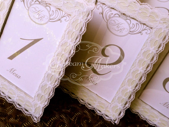 Custom Made Vintage Table Numbers