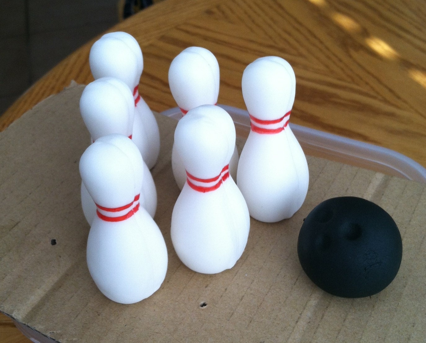 Fondant Bowling Pins & Ball Cake Topper by CreativeFondants