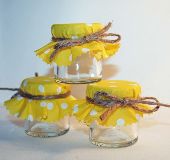 Sunshine Yellow Wedding Favour, Mini Jam Jar, DIY Wedding, DIY Favour, Favor