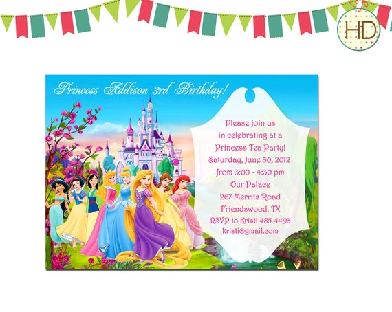 Disney Castle Birthday Invitations 2