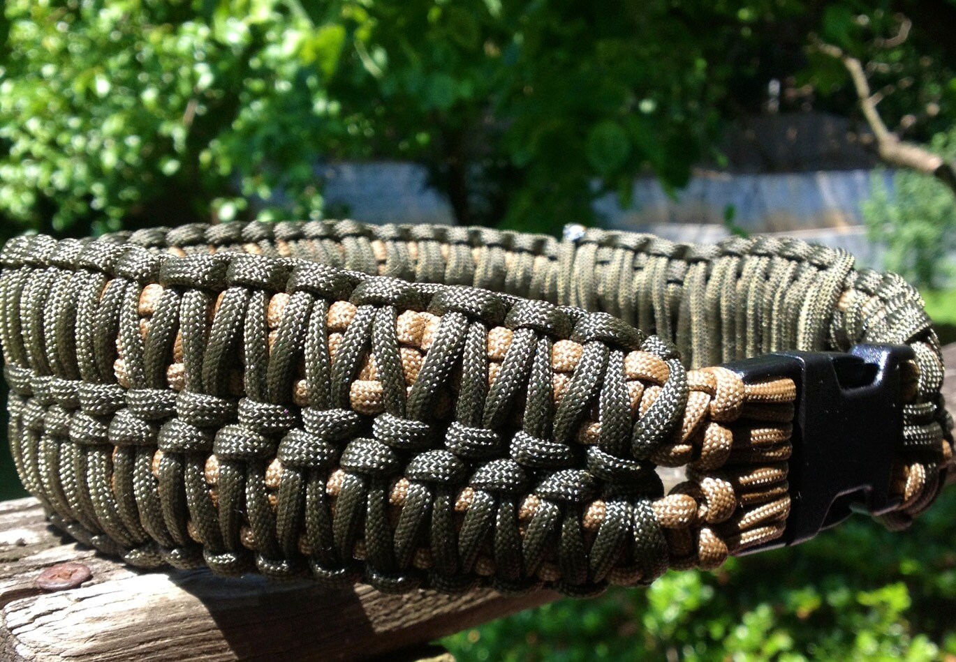 Paracord Dog Collar Double King Cobra by FlipsTactical550Gear