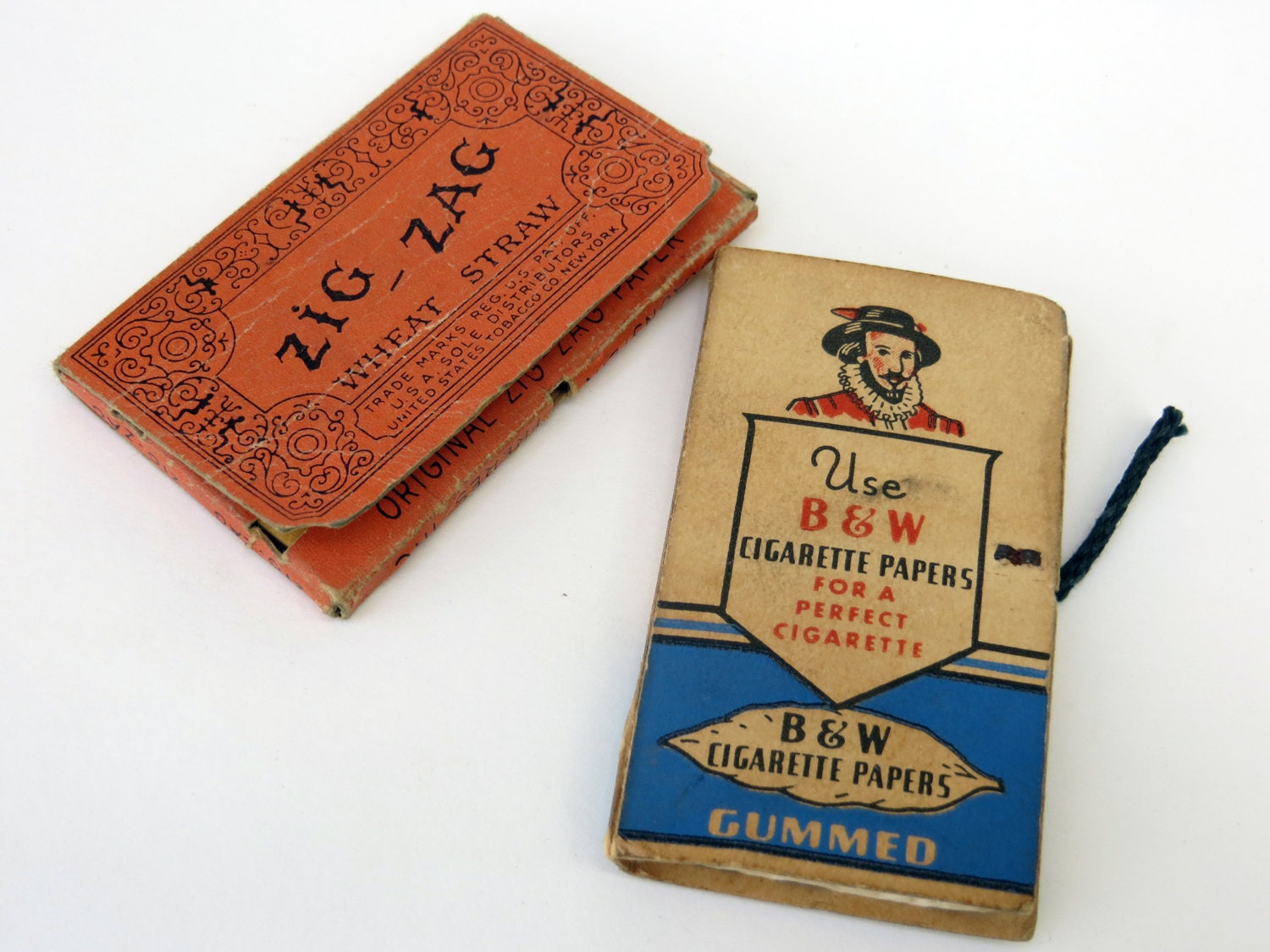 Vintage Cigarette Rolling Papers ZigZag Wheat Straw and B&W