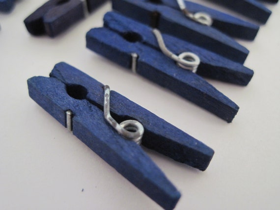 Dark Blue - 50 Mini Clothespins Il_570xn