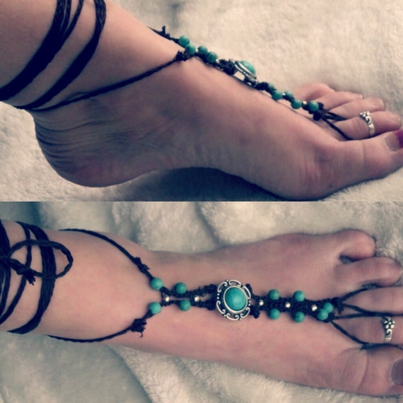 brown and turquoise sandals