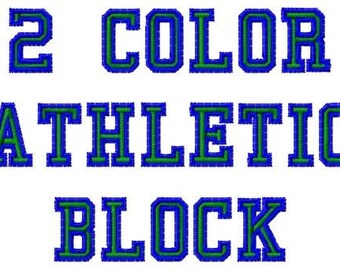 2 Color Athletic Machine Embroidery Fonts 1392