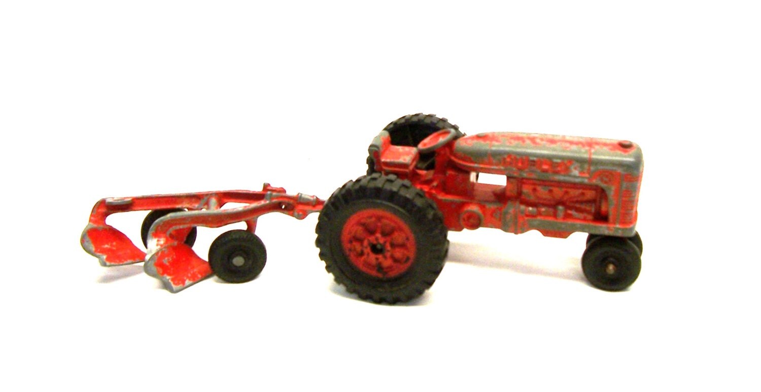 Hubley Kiddie Toy Tractor and Plow
